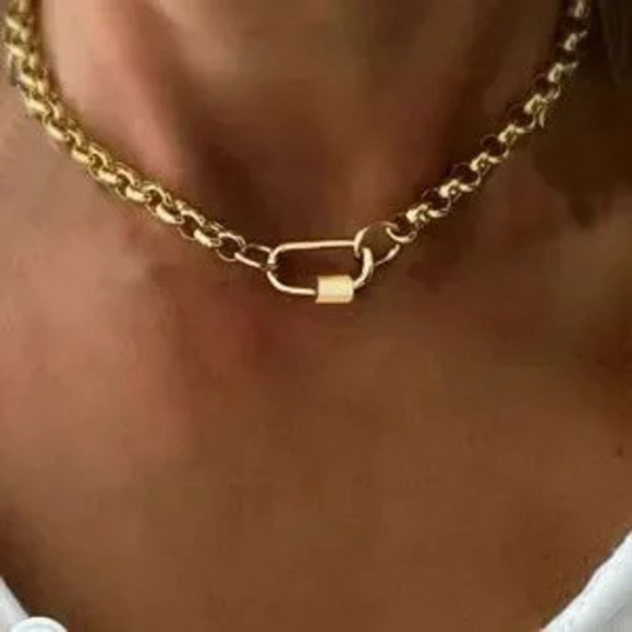 Jewelry - Luxe 18k Gold Plated Chunky Chain Statement Necklace